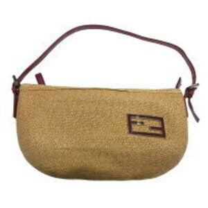 Fendi Straw Tan Hobo Shoulder Bag Messenger